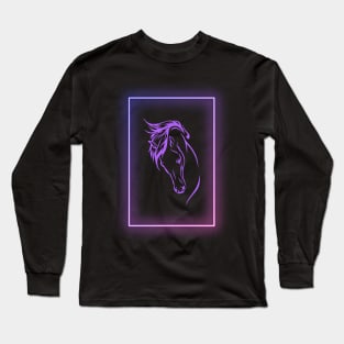 Neon Horse Purple Long Sleeve T-Shirt